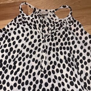 LOFT Black and White Polka Dot Women's Top